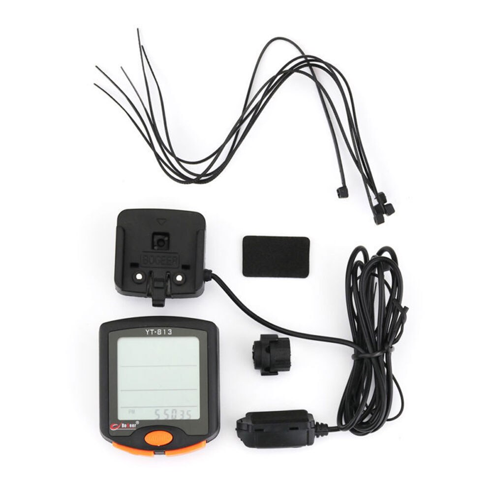 BOGEER-velocímetro Digital para bicicleta, YT-813, multifunción, resistente al agua, inalámbrico, con pantalla grande: Wire Version