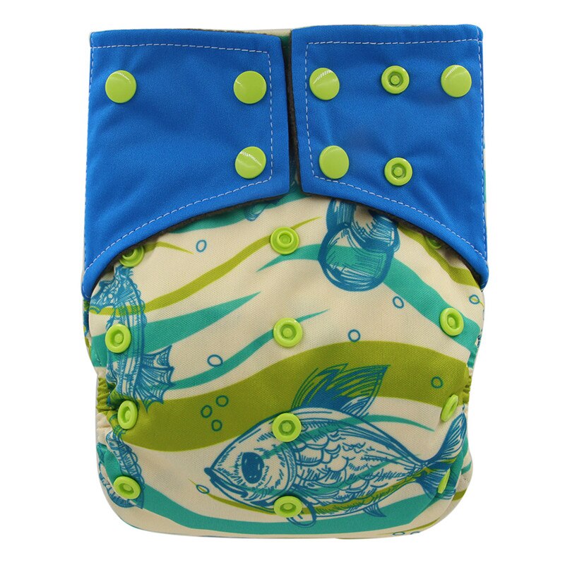 Ohbabyka réutilisable Couche-culotte en tissu tout-en-un AIO bébé couches Couche Lavable imperméable poche Couche Double goussets couvre-couche: Y112