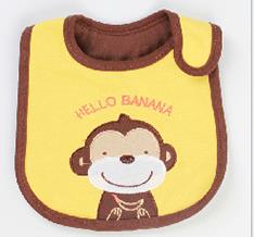 Nuovo Arrivo di Cotone Impermeabile Carino Personaggio Dei Cartoni Animati Del bambino Bavaglini unisex Neonato bavoso Panni Del rutto: giallo scimmia