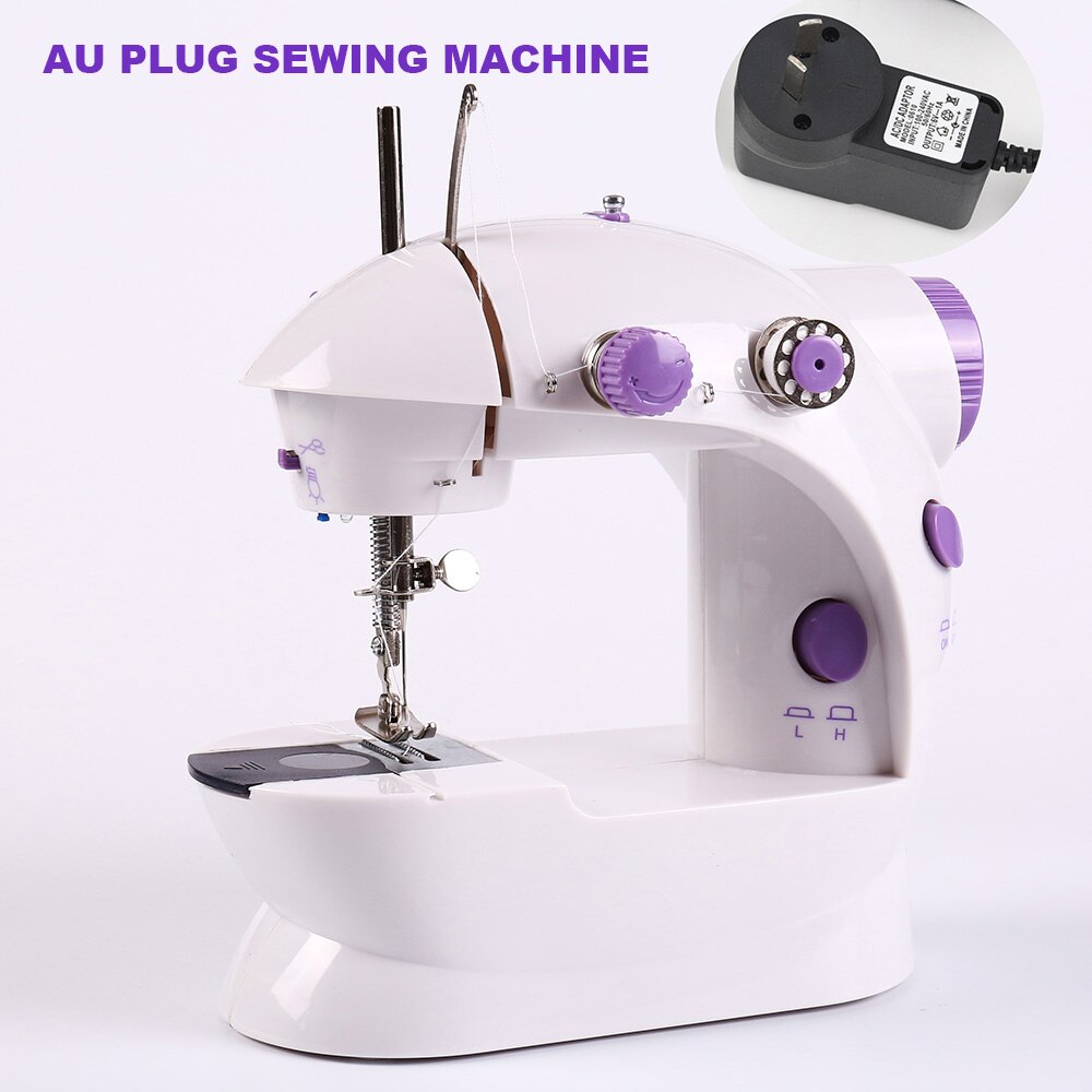 Mini pedal para máquina de costura, portátil, com luz noturna, cortador de linha reta e enrolamento automático: AU SEWING MACHINE