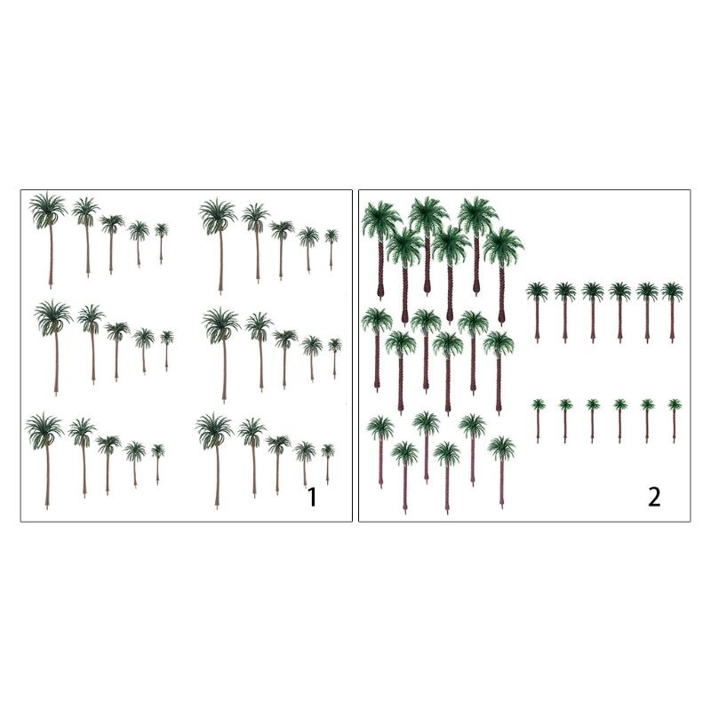 30pcs14cm plastique cocotier arbre Train chemin de fer Architecture Diorama arbre modèle décor Kits accessoires artisanat décor