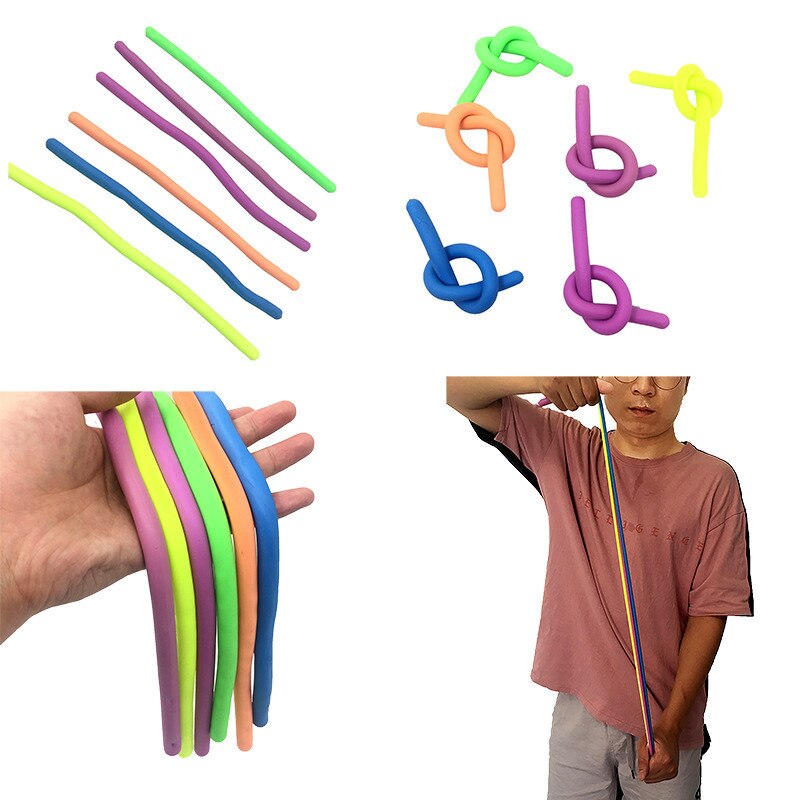 Kleurrijke Zintuiglijke Fidget Stretch Speelgoed Stretchy Snaren Fidget Speelgoed Voor Ontspannen 12Pcs 6 Kleuren Voor Volwassenen En Kinderen sci