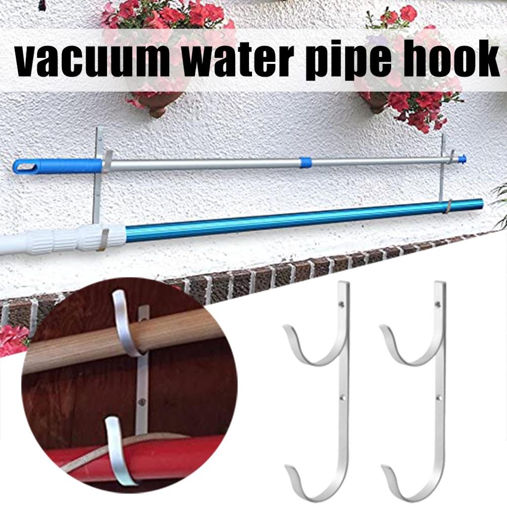 2PC Swimming Pool Pole Hook Advanced Aluminum Bracket Set Aluminum bracket F@