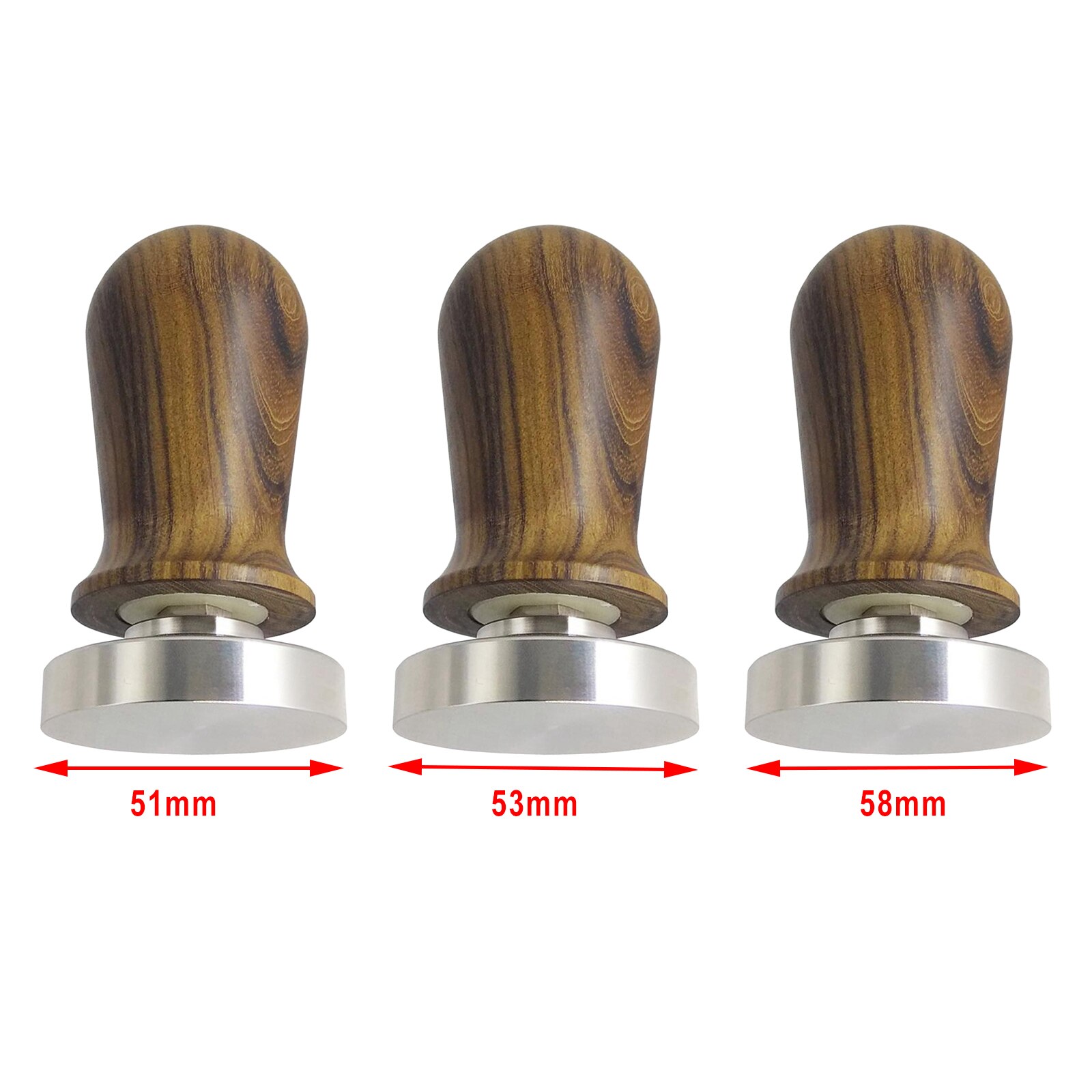 Espresso Coffee Tamper 51-58mm Flat Base Hande made Solid Wood Handle