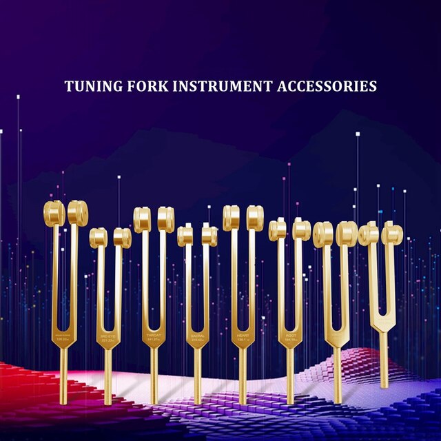 stimmen Gabel, 7 Chakras + 1 Seele Zweck Gewichteten stimmen Gabeln, Aluminium Legierung Instrument 126,22-141,27Hz Etc: golden