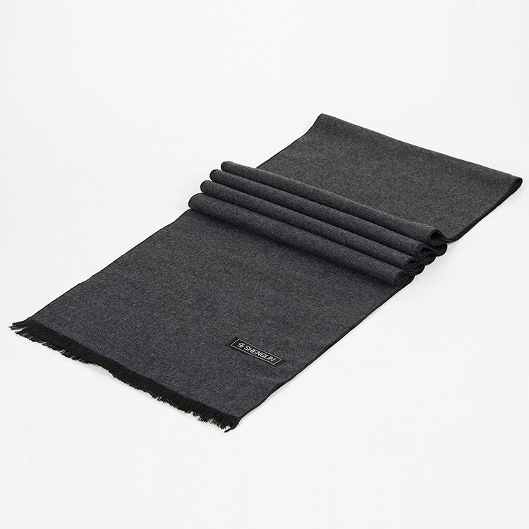 180*30 CM bufandas para hombre Otoño Invierno bufandas de terciopelo color puro cuello de Cachemira para hombre bufanda larga cálida de: Gris