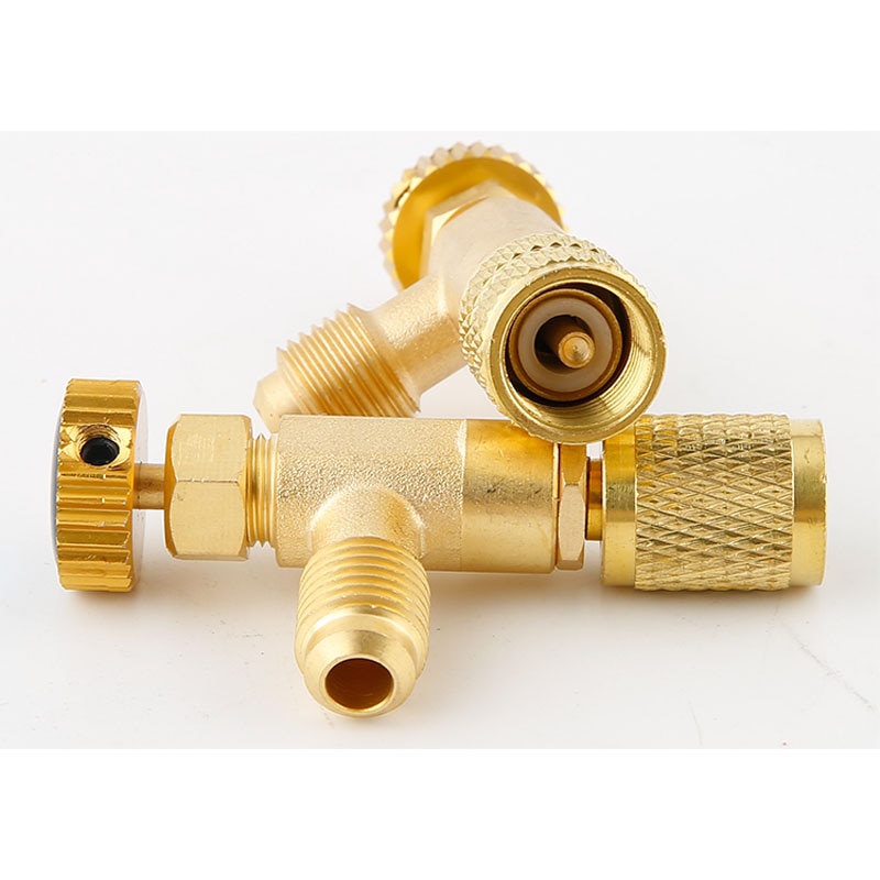 Adaptateur vanne de sécurité de climatisation, outil de réfrigération, R410a R22, adaptateur pour tuyau de charge, 1/4 "5/16" pouces, mâle/célèbre