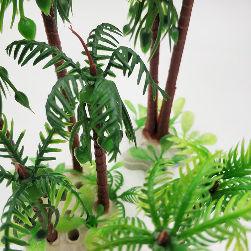 Aquariumplant kunstmatige tropische kokosnoot decoratieve aquariumdecoratie groene boom accessoires ornament 1pc