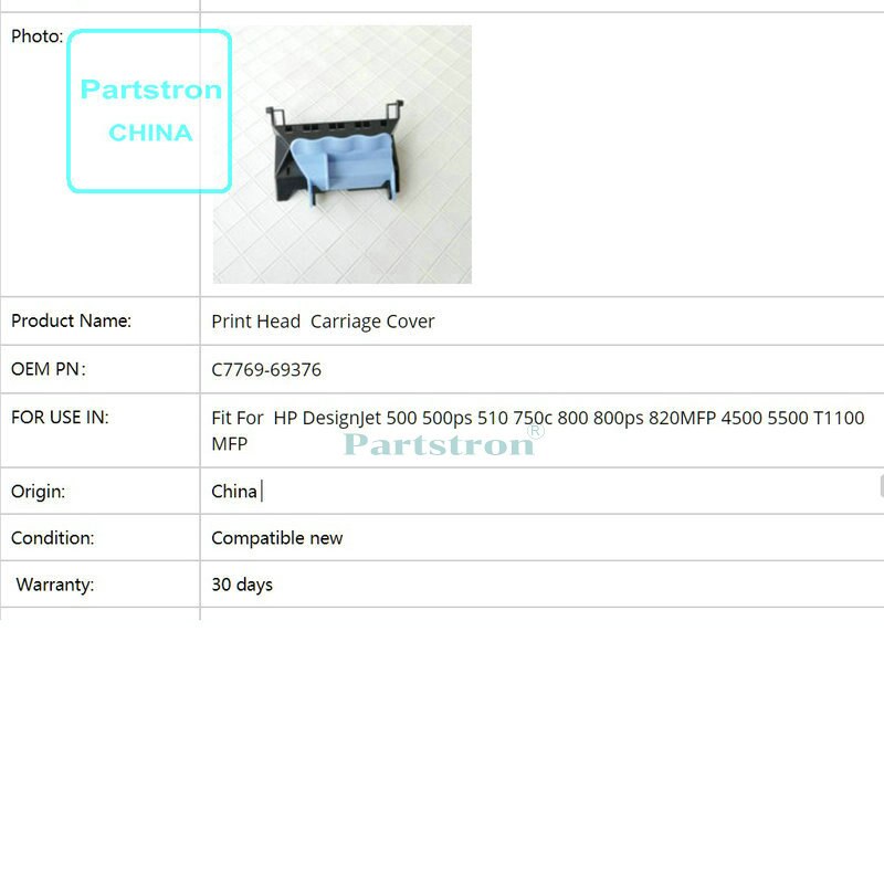 Cabeza de impresión Carriage C7769-69376 para uso en HP DesignJet 500 500ps 510 750c 800 800ps 820MFP 4500 5500 T1100 MFP