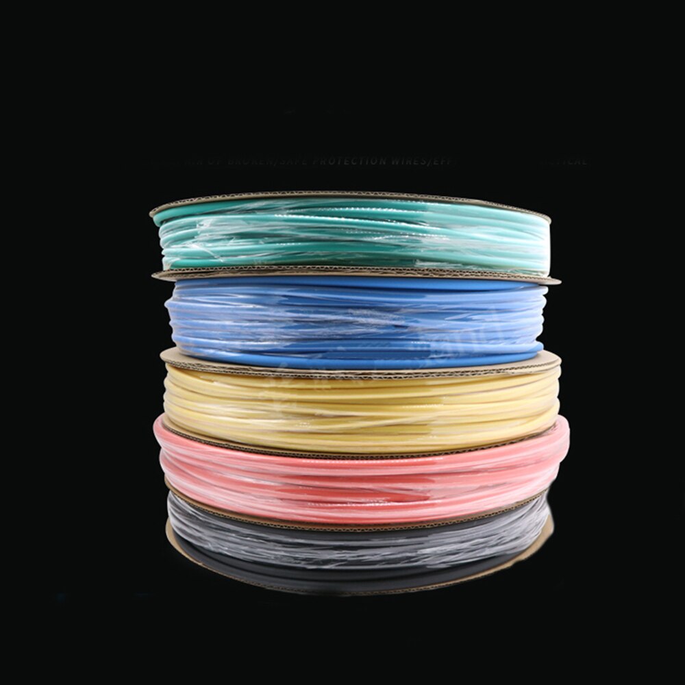 5meters 1mm 2:1 Heat Shrink Shrinkable Heatshrink Tube Tubing Electrical Wire Sleeve white/red/green/blue/Transparent/yellow