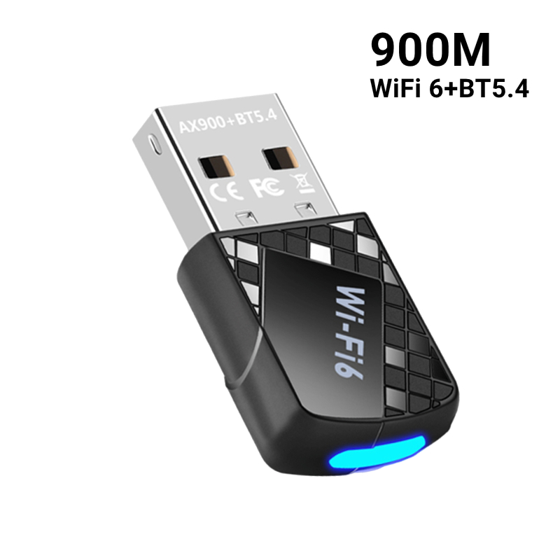 900Mbps USB WiFi 6 Bluetooth 5.4 Adapter 2 in 1 Dongle Dual Band 2.4G 5G Network Wireless Wlan Receiver DRIVER FREE: WHITE