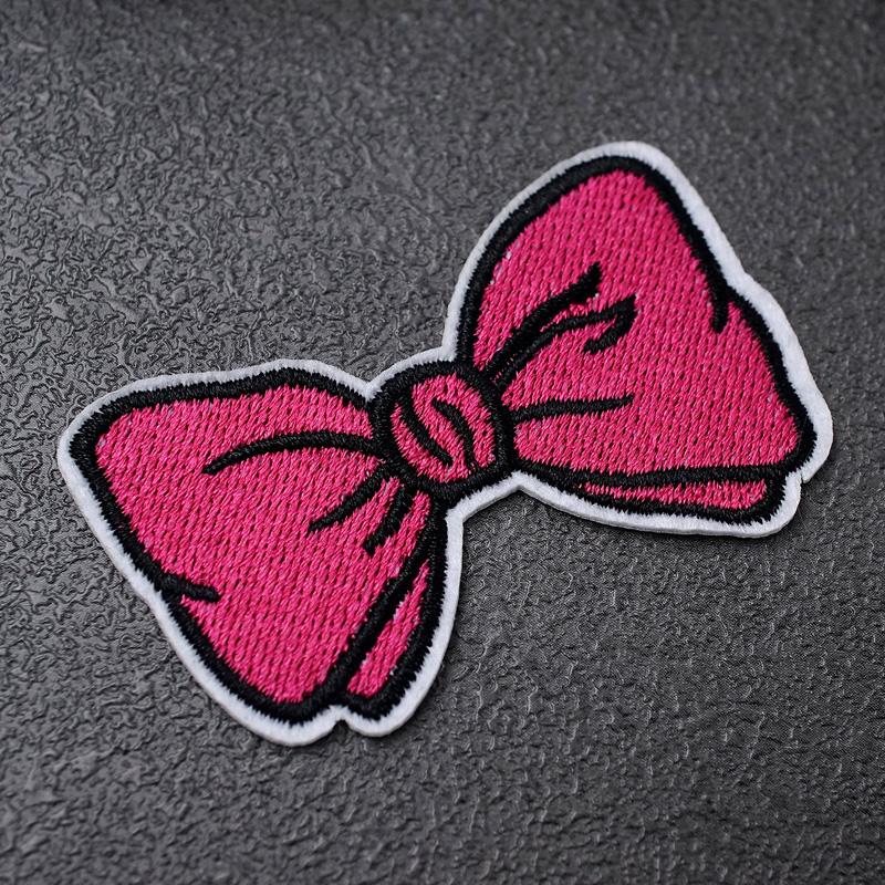 Boog Patch Size:6.2X4.0Cm Cartoon Ijzer Op Doek Geborduurde Applique Naaien Kleding Kleding Accessoires