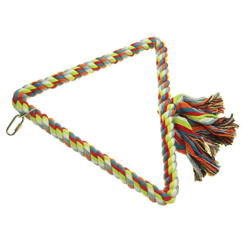 Bird Toys Parrot Bite Suppliies Bird Rope Perch Cage Chew Toys Parrot Natural Cotton Swing S &amp; L Size Climbing Standing Bar