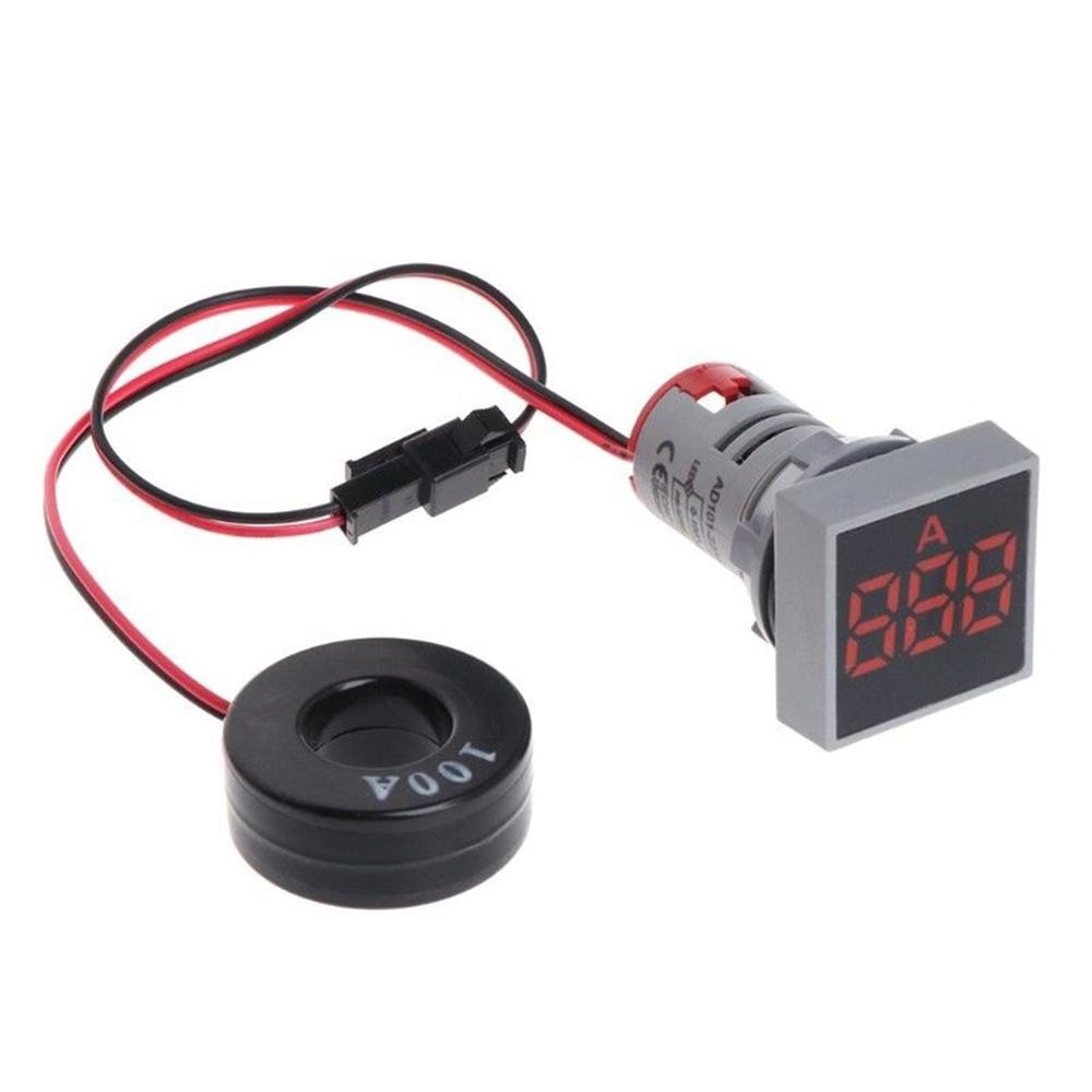Led Digitale Display Amper Meter Stroom Indicator 0-100A Vierkante Type AD101-22AMS Signaal Licht Ampèremeter Tester Meten