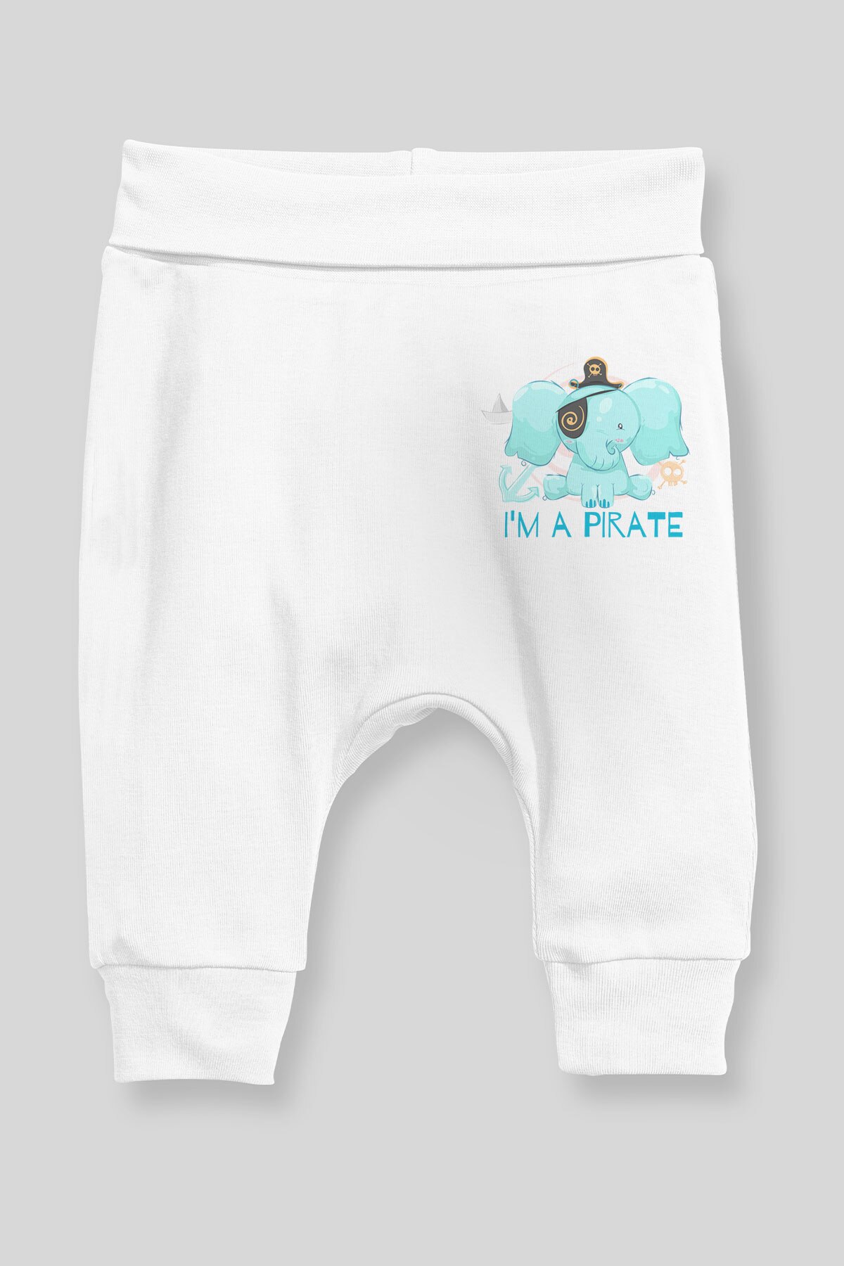 Angemiel Baby Pirat Elefanten Baby Junge Pluderhosen Pantalon Weiß