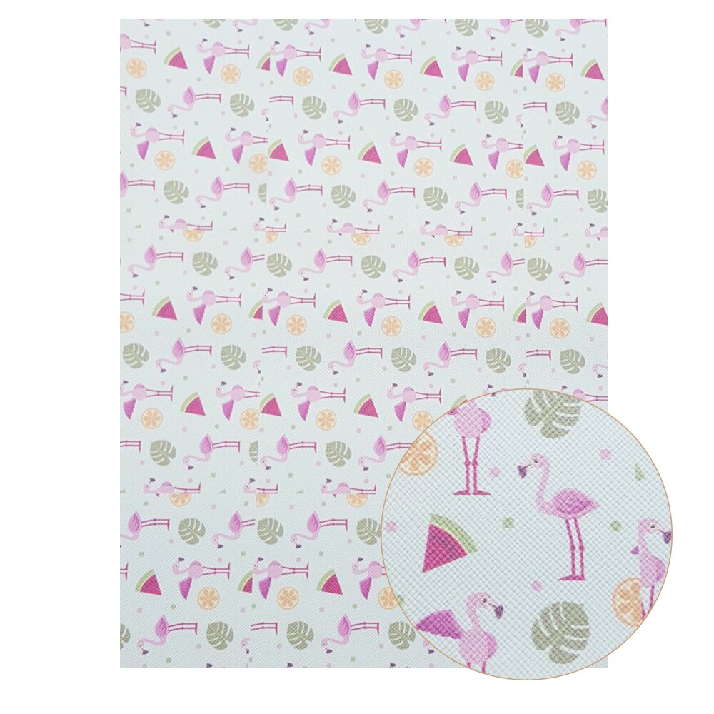 22*30cm a4 tyglakan i konstläder flamingo unicorn utskrift söta djur rosett tyg gör det själv handväskor material syntetiskt läder: 18