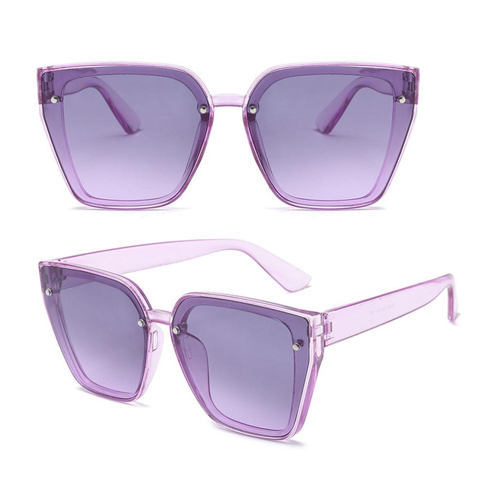 Kvinder fashionable retro alsidige solbriller stor ramme tynd ansigt solbrille: 08