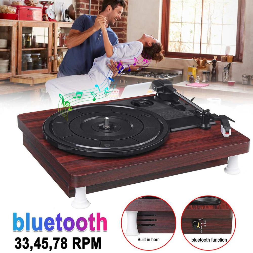 MDY-1305-1 Wood Color Record Retro Player Portable Audio Gramophone Turntable Disc Vinyl Audio RCA R/L 3.5mm Output