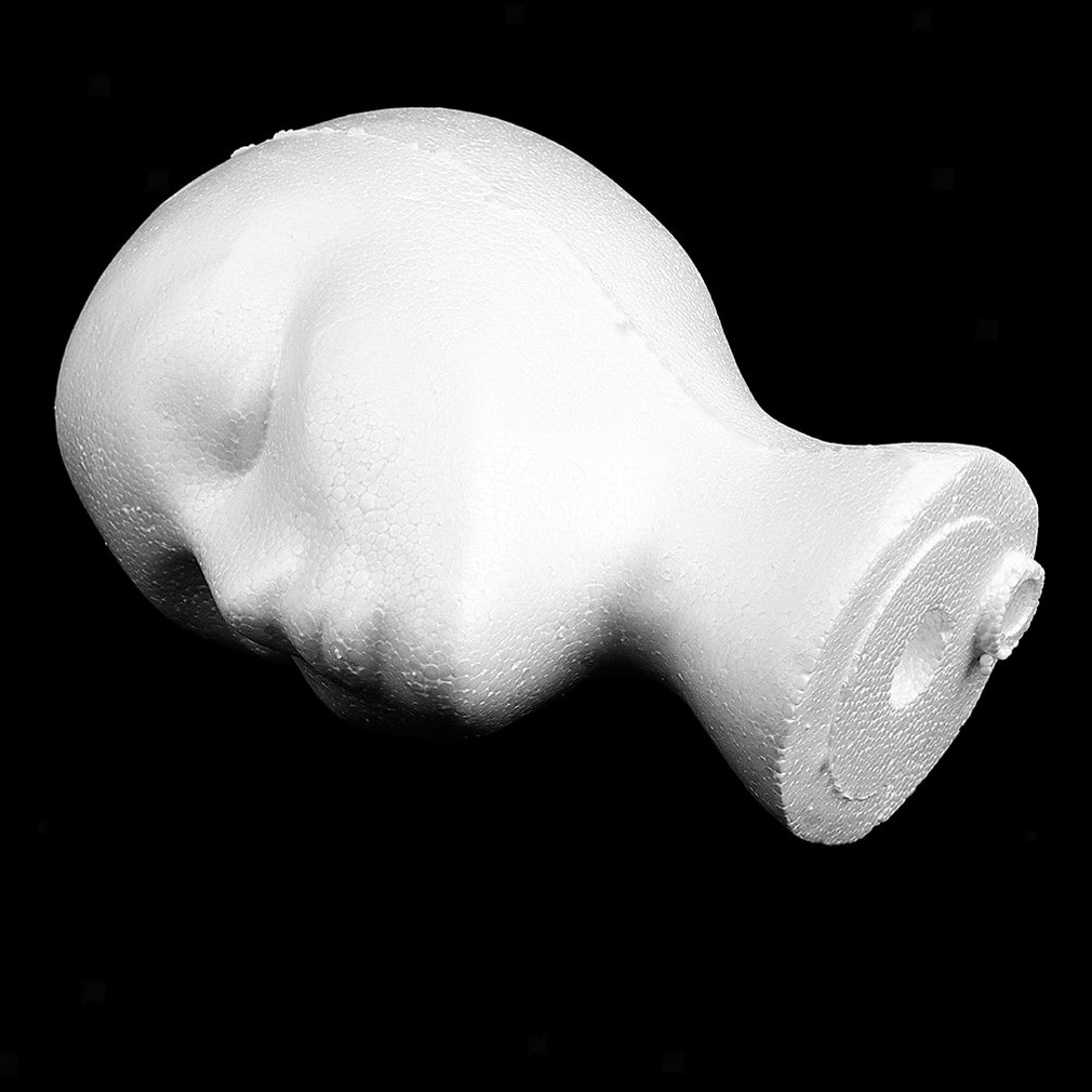 Vrouwelijke Witte Doorbuiging Hoofd Polystyreen Piepschuim Foam Hoofd Model Stand Pruik Haar Hoed Headset Mannequin Hoofd Display Stand Rack