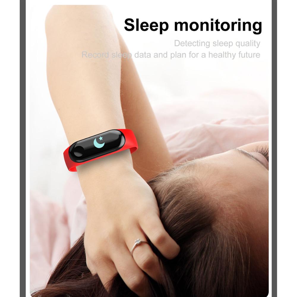 Draagbare sport  m3 fitness tracker horloge smartband waterdichte slimme armband bloeddruk hartslagmeter polsband mannen