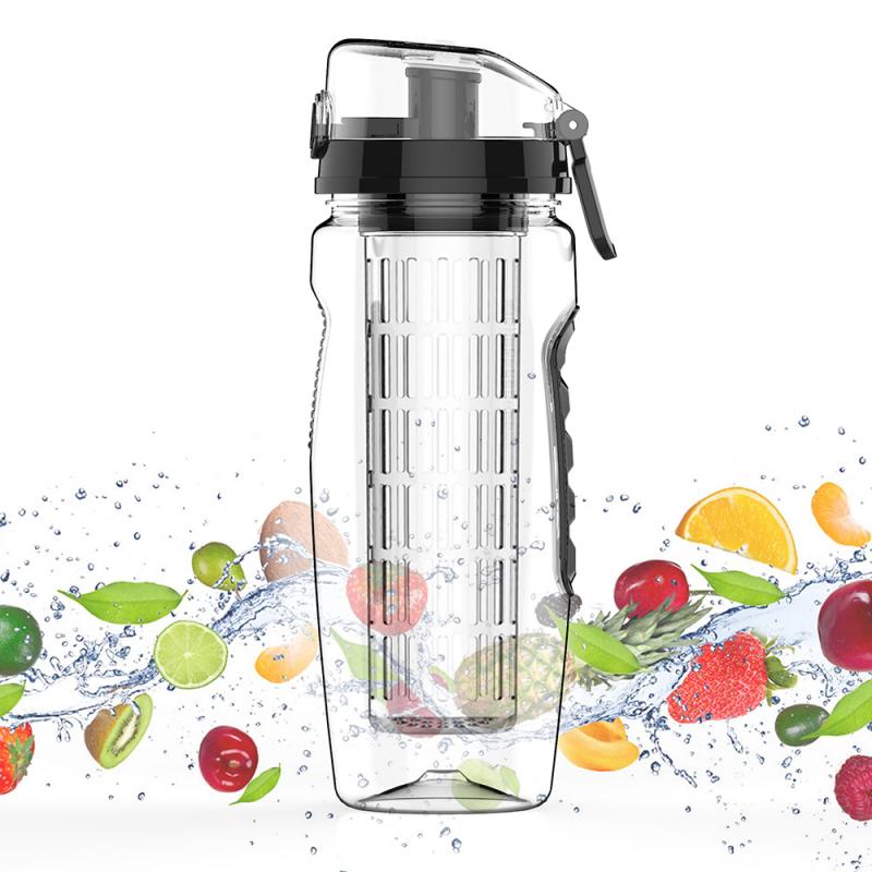 32oz 900ml Fruit Infuser Juice Shaker Sports Lemon Water Bottle With Flip Top Portable BPA Free Portable Climbing Camp Water Cup: 01
