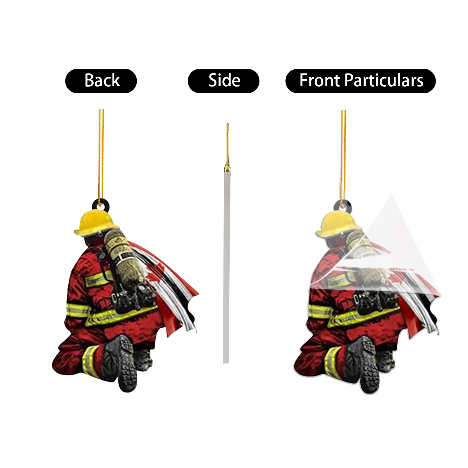 Christmas Decoration Acrylic Decoration Christmas Decoration Tree Pendant, Wall Window, Car Firefighter Pendant Set