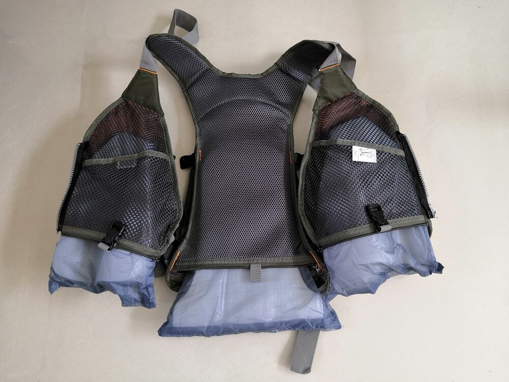 Mesh Fly Fishing Vest Multifunction Breathable Backpack Fishing Vest Fast Drying Lure Reel Fishing Gear Vests: Life vest Green