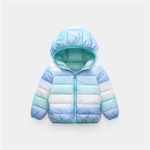 filles bébé vêtements garçons automne et hiver enfants doudoune garçons et filles arc-en-ciel doudoune veste: Bleu / 5T