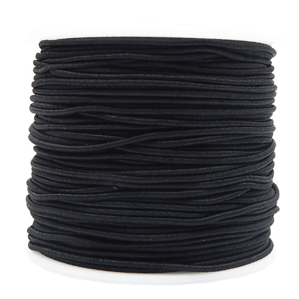 Cordon élastique cylindrique rond 0.8mm/1mm | Accessoires de couture à noyau cylindrique pour chapeaux/perles, fournitures artisanales noir/blanc #734