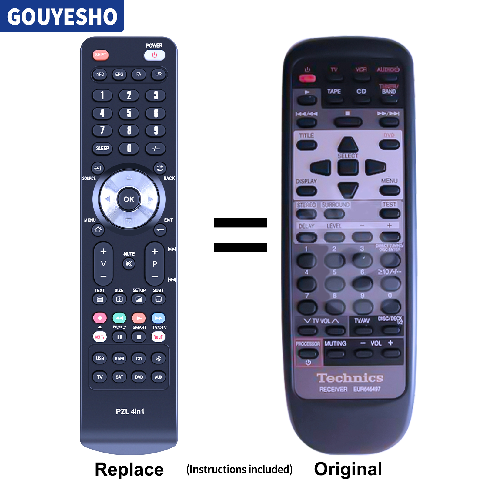 Afstandsbediening voor Technics EUR 646469 SA-AX6 EUR 646497 SA-AX7 RAK-SA937MK SA-AX720 SA-AX920 Stereo-ontvanger met AV-besturing