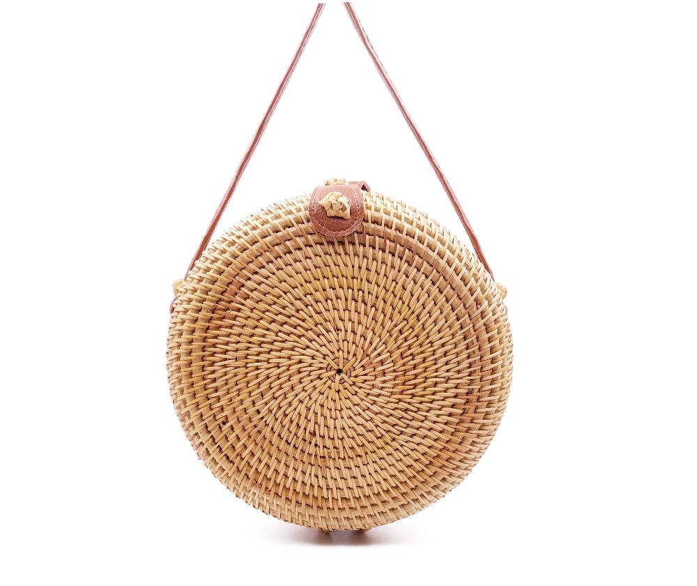 2020 rotonda Borse di Paglia Delle Donne di Estate Rattan Handmade Sacchetto Tessuto Spiaggia Cross Body Bag Cerchio Della Borsa Della Boemia Bali prezzo Più Basso l31