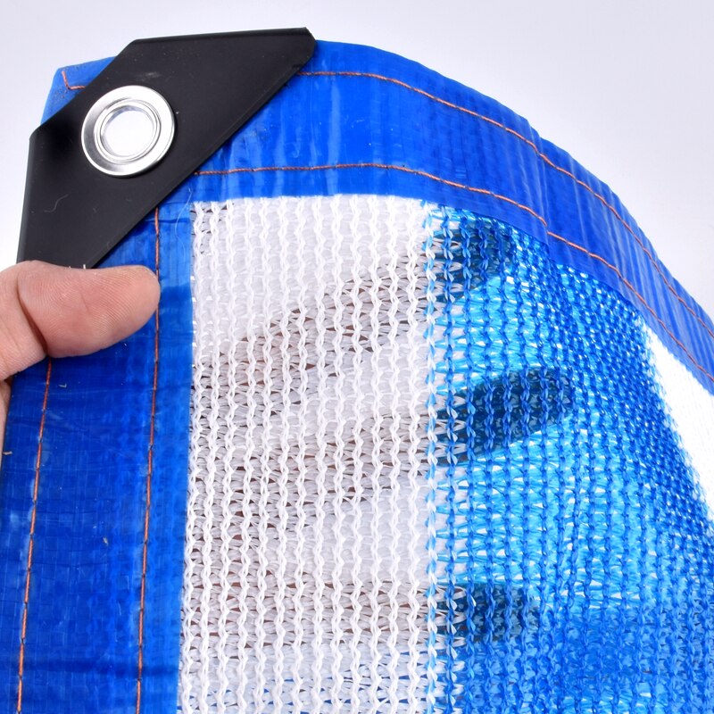 Blue-White Anti-UV Sunshade Net Privacy Safety Net Shading Net Outdoor Swimming Pool Awning Pet House Sun Shade Rate 95~90%