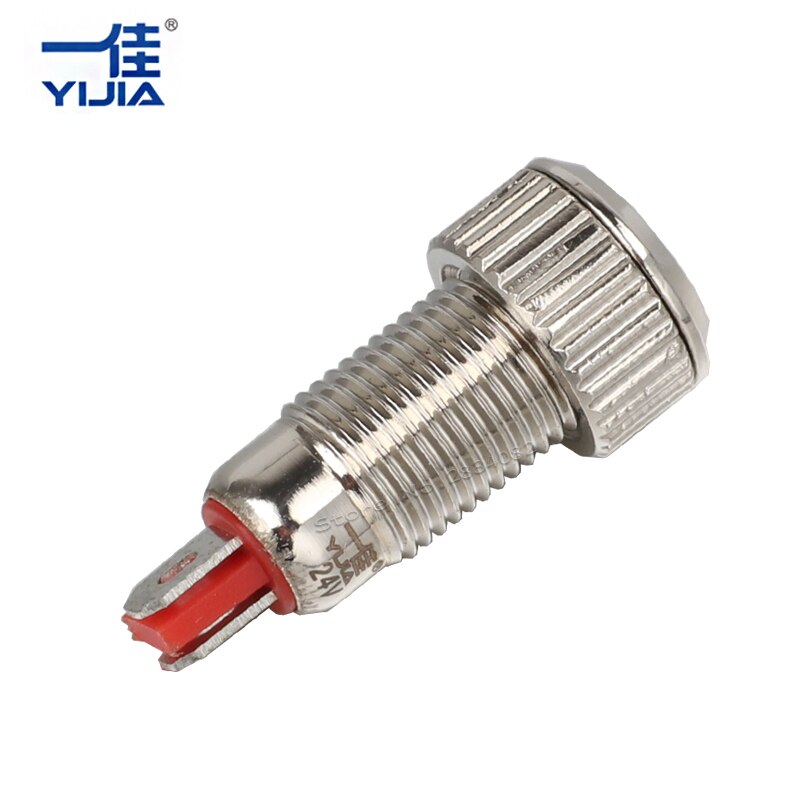 8mm indicator light center LED signal lamp metal 6V 12V 24V 220V red yellow green white 2 pin light BLUE