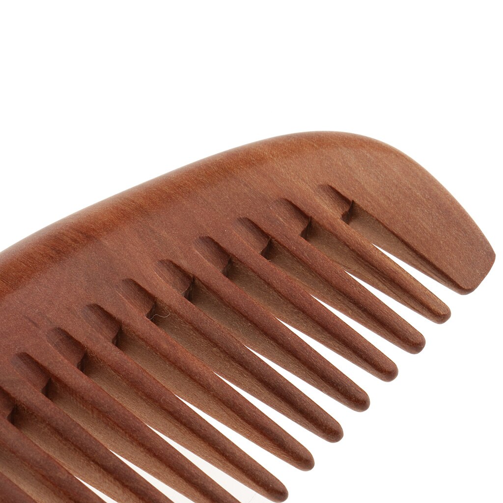Pente de madeira de pêssego feito à mão escova de cuidados com o cabelo massagem couro cabeludo cuidados com o cabelo fino/dentes largos