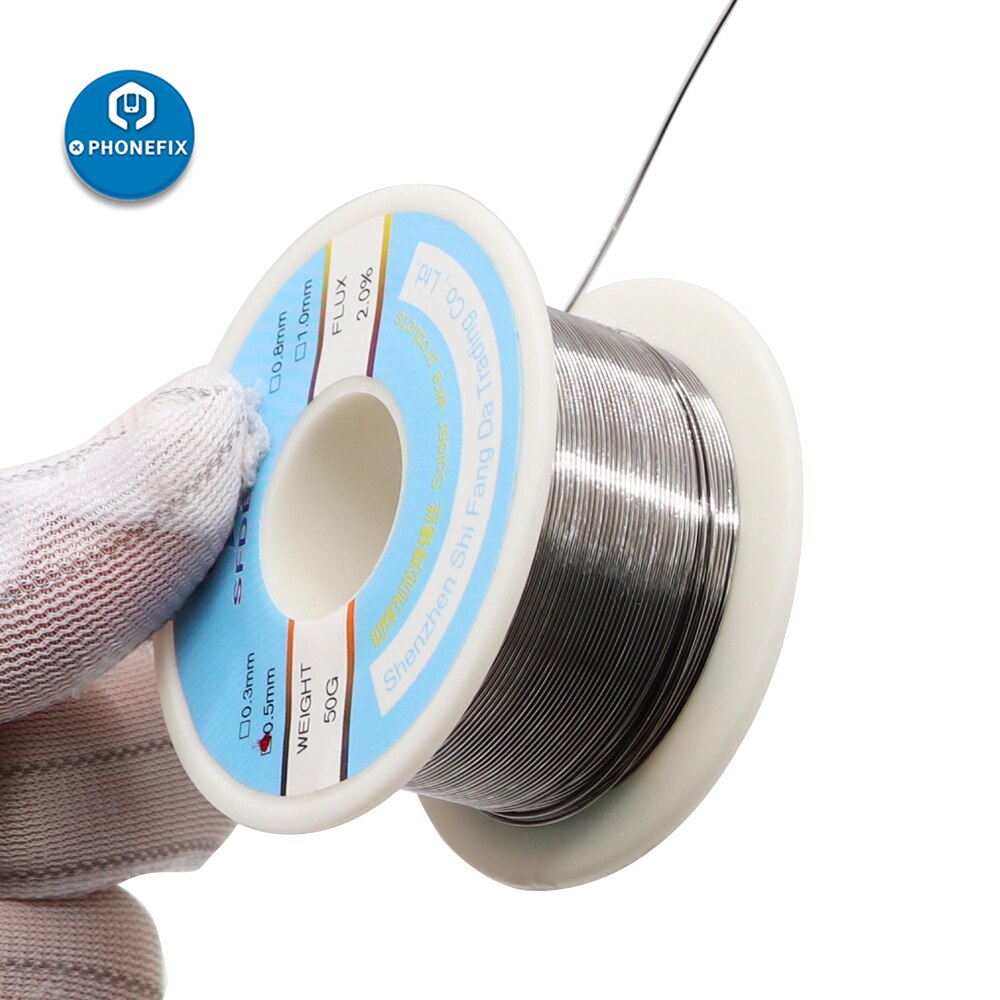 50g 0.3/0.5/0.8/1 63/37 flux 2.0% 45ft tin lood tin draad gesmolten hars kern soldeer soldeerdraad rol no-clean voor lasreparatie