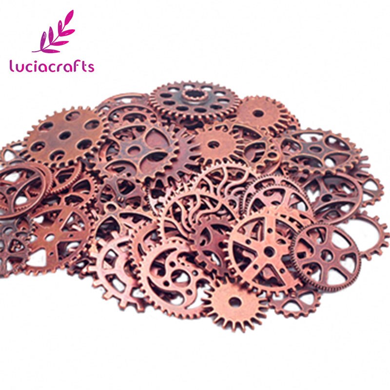 50g/lot Mixed Sizes Mechanical Gears Metal Jewelry Accessories Material DIY Retro Pendant G1003