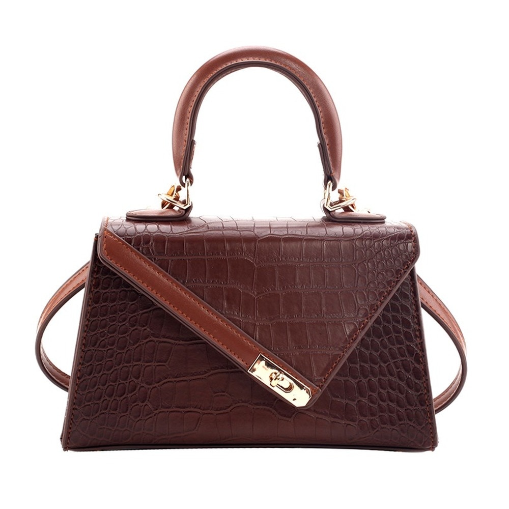 Luxe dames schoudertas met kleine effen kleur, leren crossbody tas met stenen patroon voor dames, dames handtassen