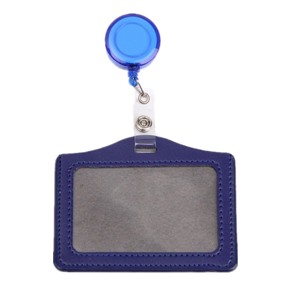 Arbetskortshållare klämma pu-läder korthållare klämma infällbara namnskyltsrullar sjuksköterska läkare id-korthållare namnkortshållare: Vit