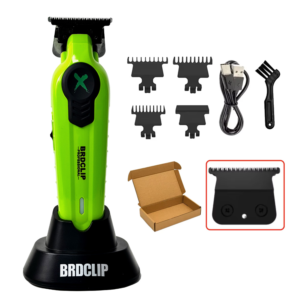 BRDCLIP FA1C NEUE 7500RPM Barber Professionelle Haarschneidemaschine Hochgeschwindigkeitsmotor 2500mAh Elektrische Trimmer DLC Klinge mit Basis: Lila / UK Stecker