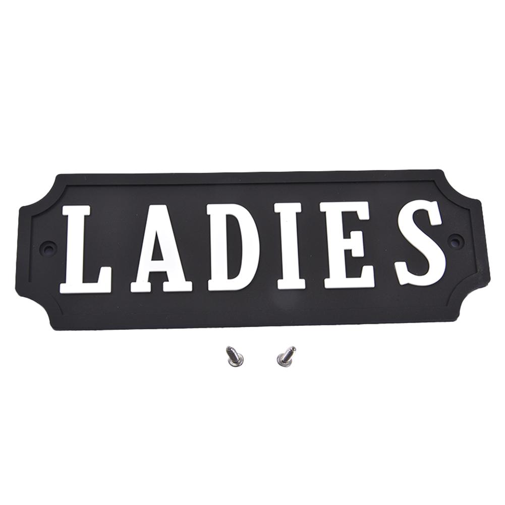 Outdoor Gardening Home House Door Warning Sign Farmhouse Stainless Steel Decor 6.3*2.16 Inches Garden Decoration: LADIES