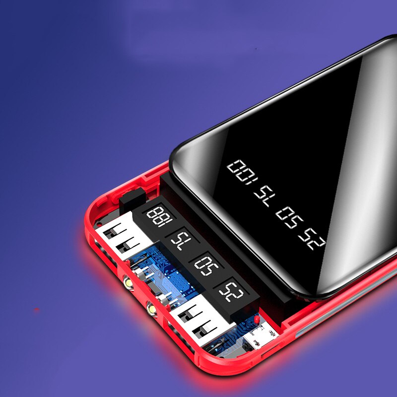 Mini-powerbank 80000 mah externer akku, tragbares ladegerät mit led-beleuchtung, digitalanzeige, mobile stromversorgung, einweg-schnellladegerät