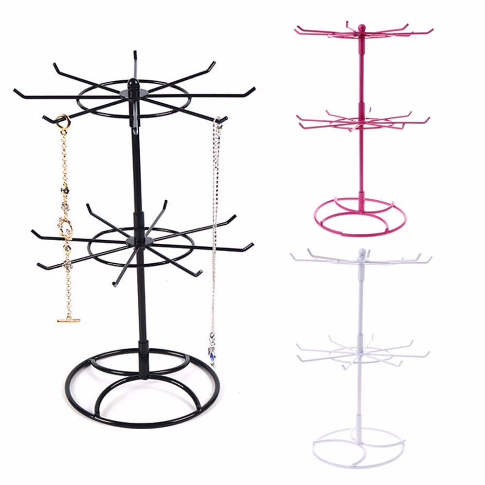 JAVRICK Jewelry Display Rack - 31cm Height Rotating Chain Holder Stand for Necklaces