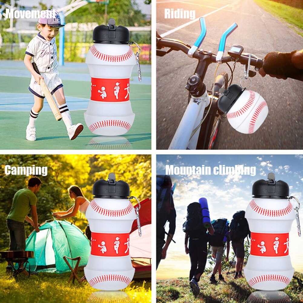 Silikon Wasser Flasche Faltbare Faltbare Reise Trinken Flaschen FußBall/Basketball/Baseball Dicht freundlicher Wasser Tasse