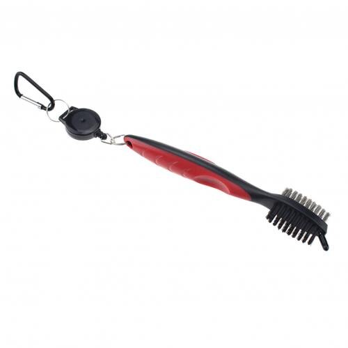Escova para limpeza de tacos de golfe, escova com 2 lados para limpeza de ranhuras em cunha, kit de limpeza, ferramenta de limpeza, peças para esportes ao ar livre: Vermelho