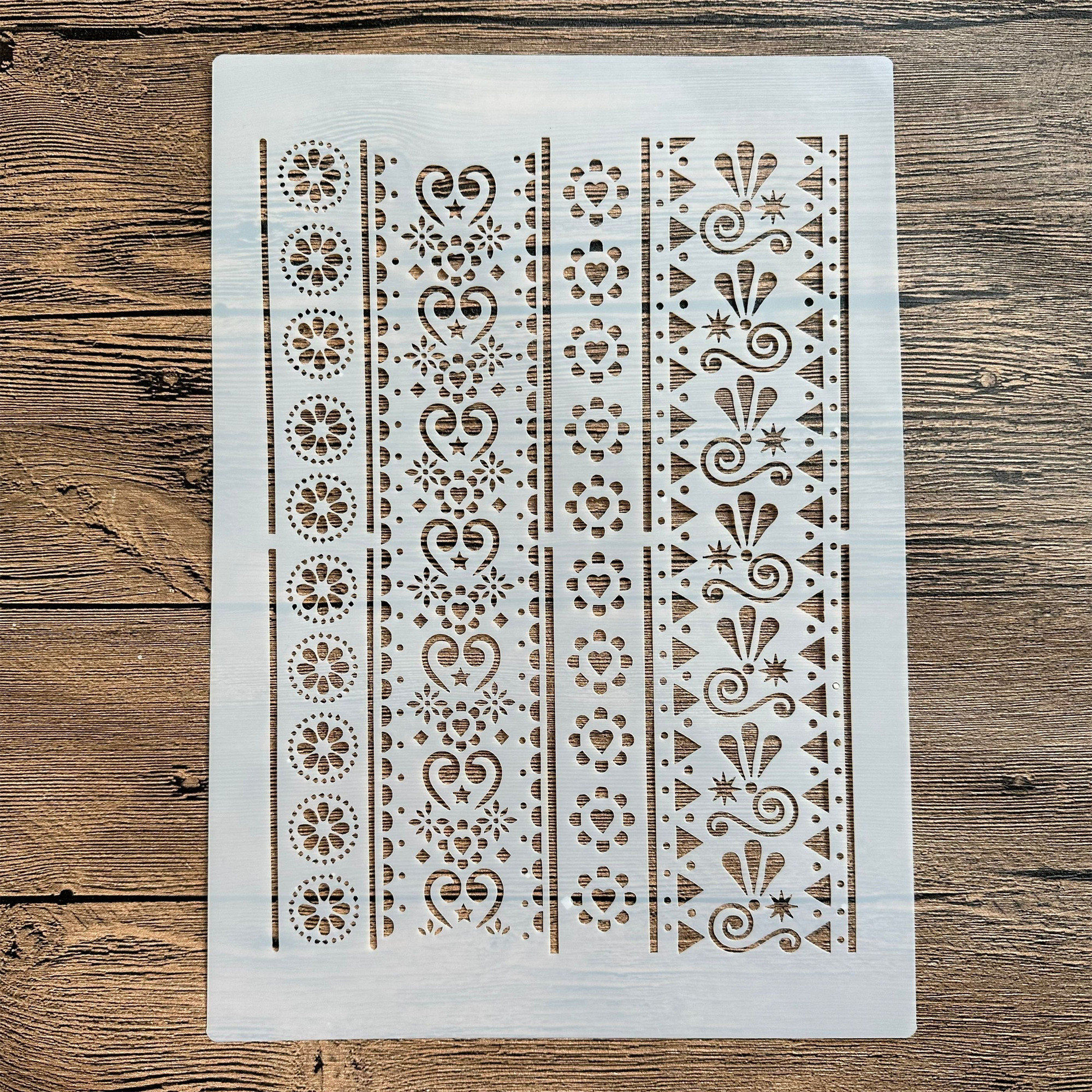 Plantillas de Mandala para manualidades, pintura de pared, álbum de recortes para colorear, álbum de relieve, papel decorativo, plantilla de tarjeta, pastel, A4, 29x21cm: Verde