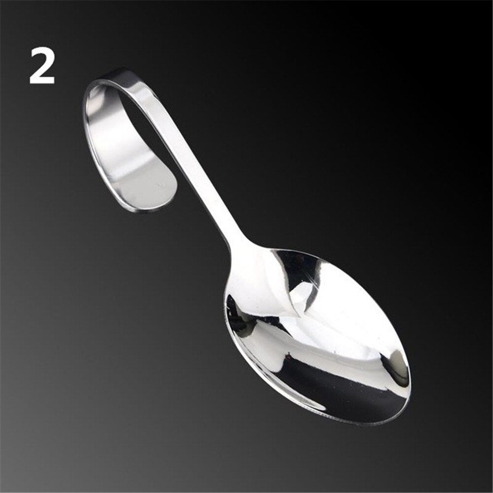 1pc rostfria bestick böjda handtag sked middagsgaffel porslin kökstillbehör: 2