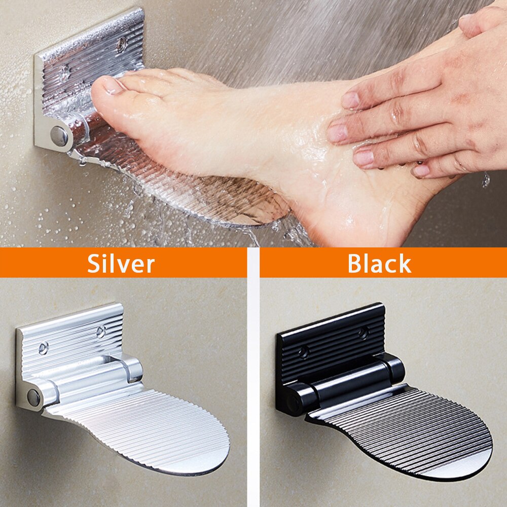 Acheter Repose-pieds de douche en alliage d'aluminium, repose-pieds de  douche mural, repose-pieds de salle de bains