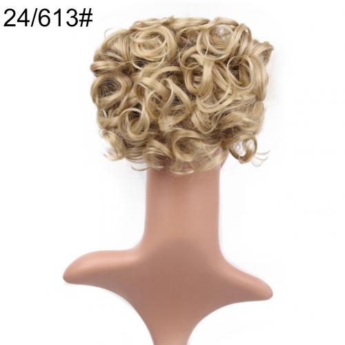 Scrunchie Wrap Messy Short Ponytail Extension Curly Wave Clip Hair Bun Chignon