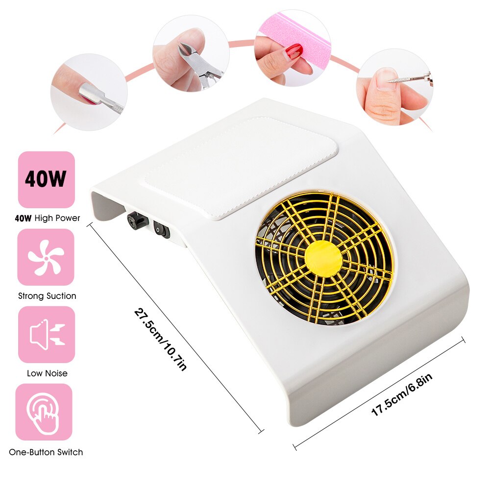 40w nagelstofzuiger, nagelstofzuiger, nagelstofzuiger, manicureapparaat met stofopvangzak, salongereedschap