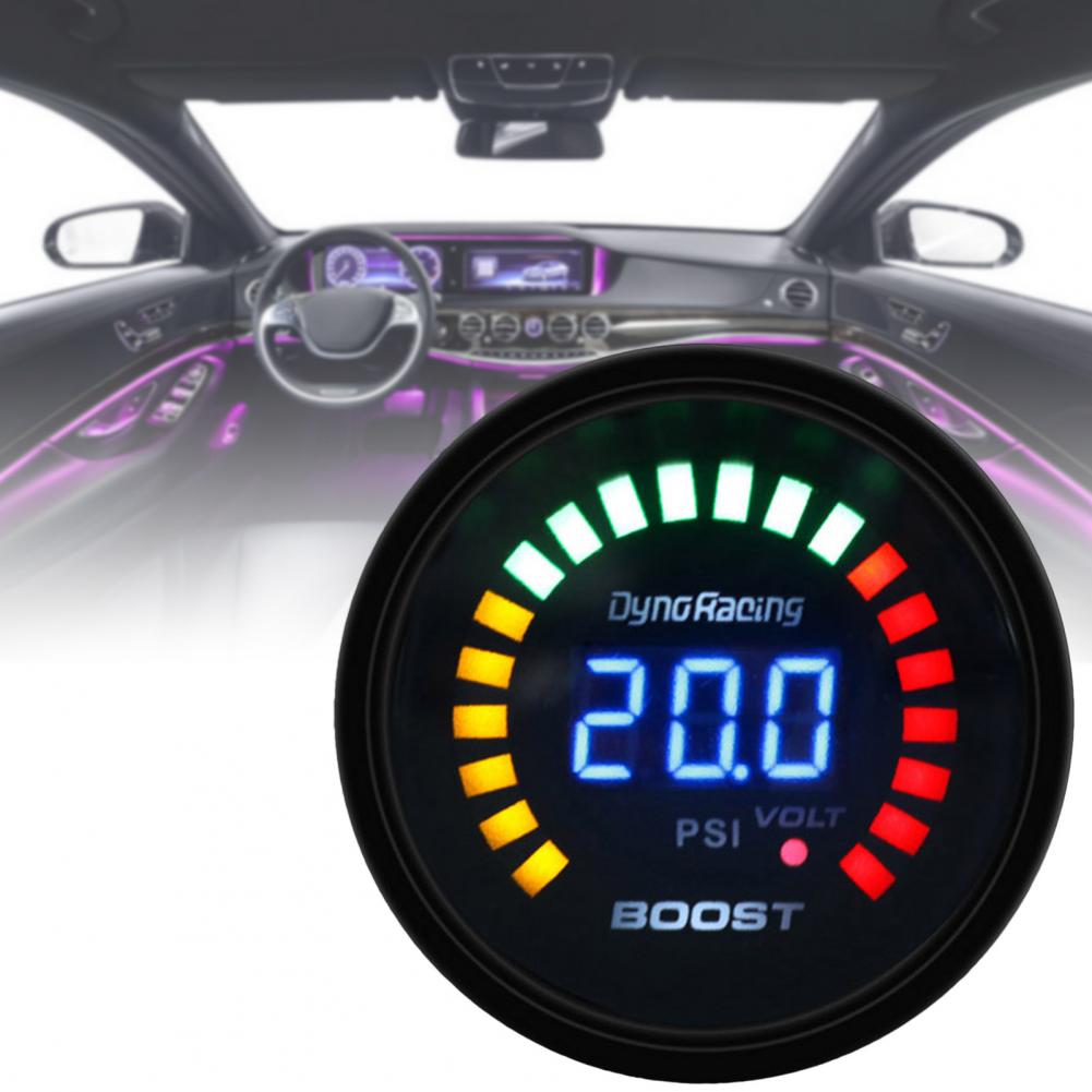 80% Sales Car Meter 20 LED Scale High Accuracy 52mm Car Digital Turbo Boost Meter for All 12V Cars